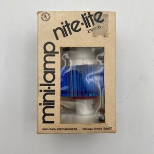 NOS Vintage Ever-Ready Mini-Lamp Nite-Lite EV-010 Blue Plug-In Night Light